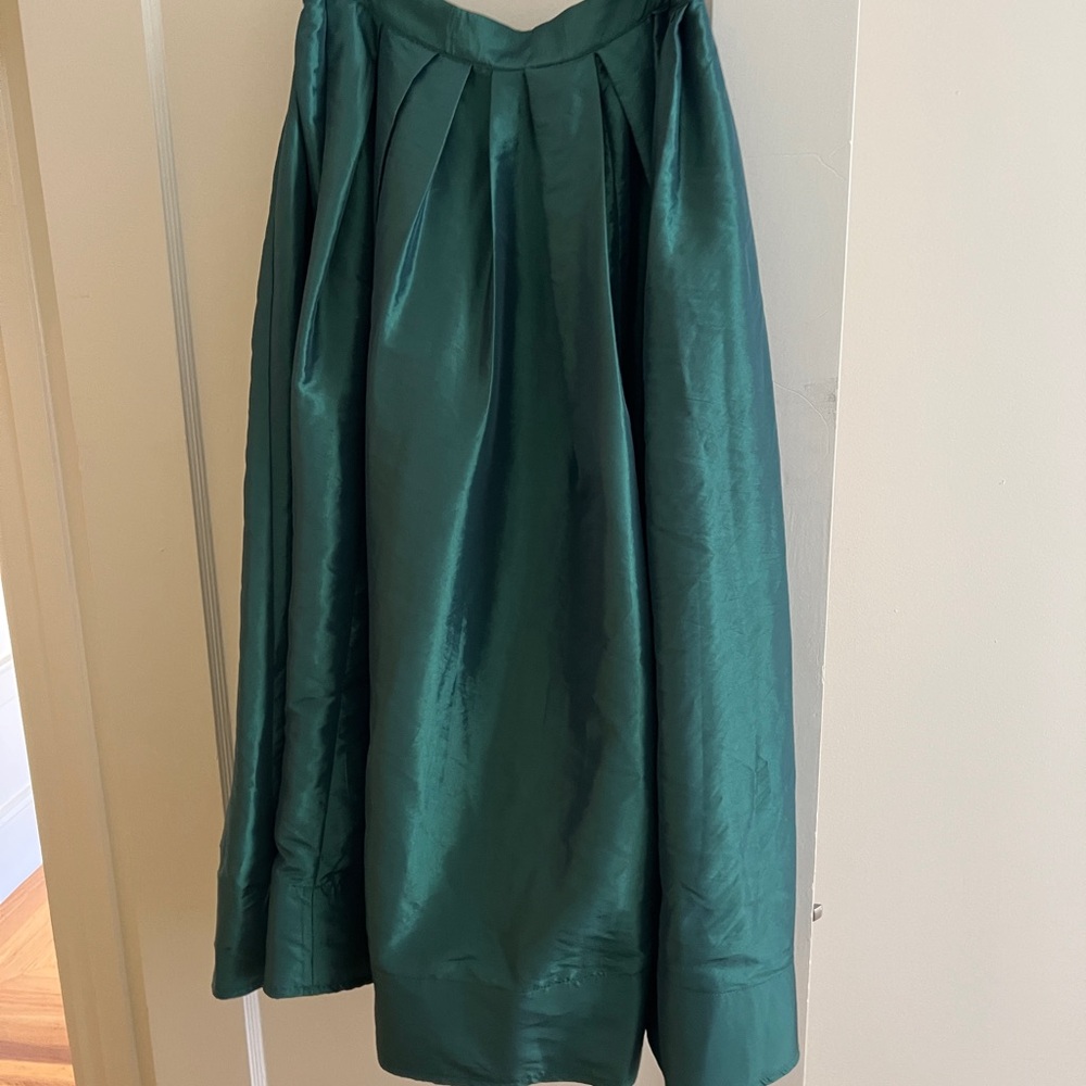Free People Elegant Green Satin Skirt